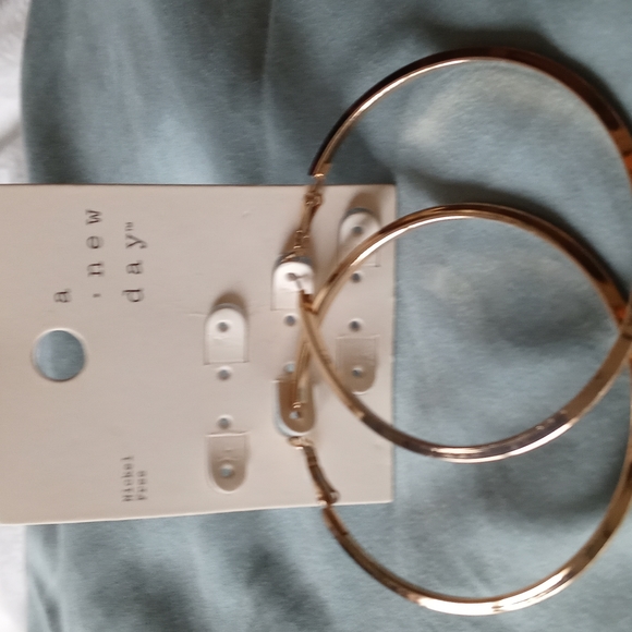 a new day Jewelry - NWT a new day Nickel Free. Golden Hoop Earrings